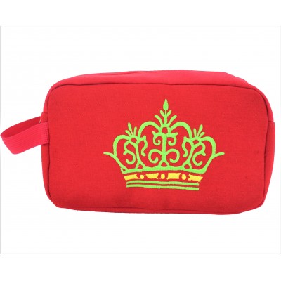 9237- RED CROWN COSMETIC BAG